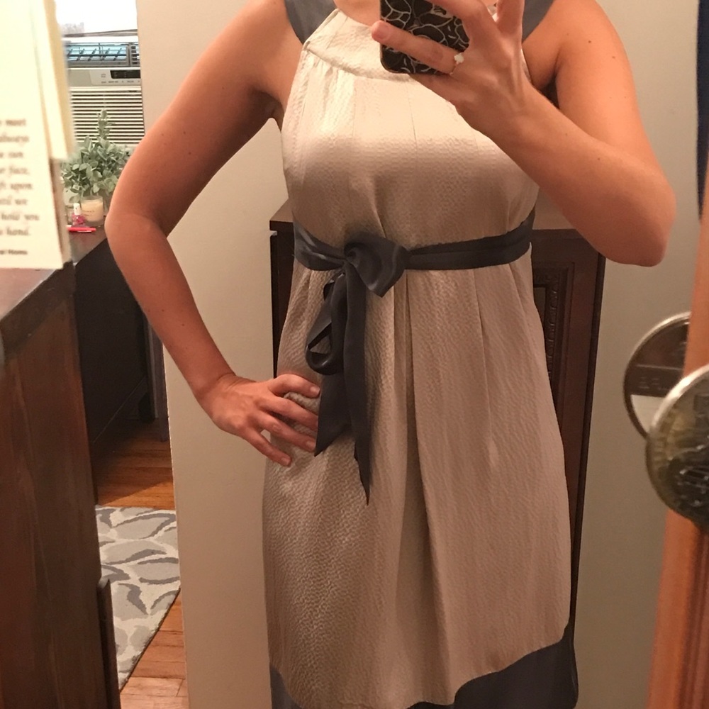 SALE 💙Ted Baker Silk Cocktail Dress silver - Picture 6 of 7